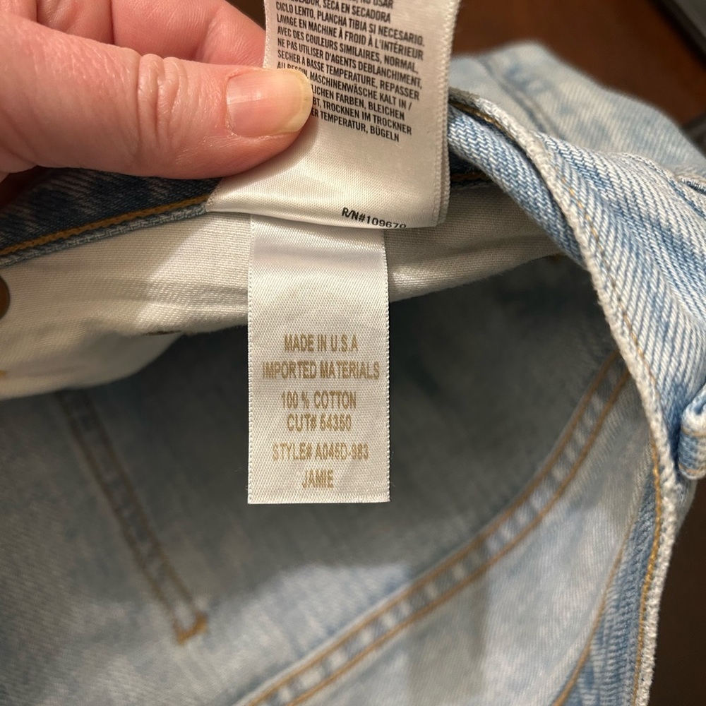 Agolde Jaime Light Wash Distressed Button Fly Jea… - image 6